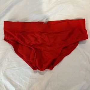 Charlie by mz ribbed square cut brief red size XL